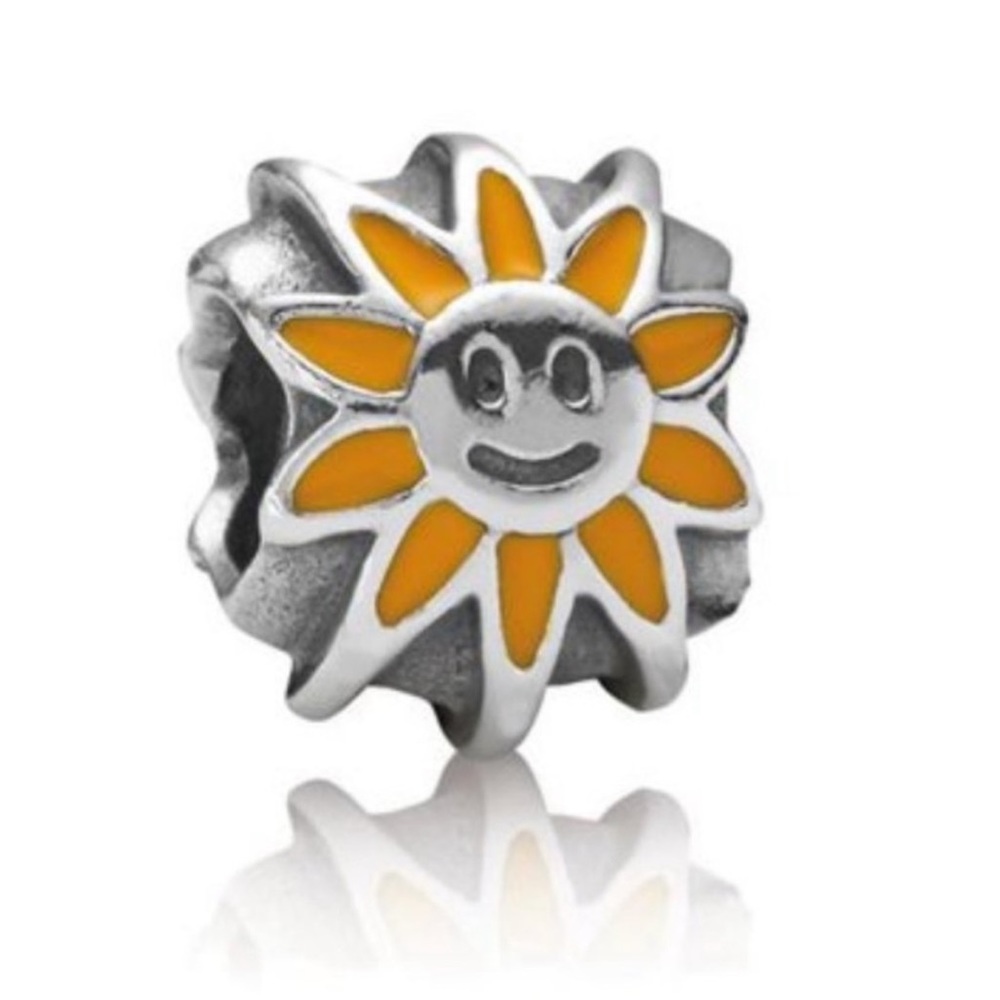 Pandora Smiling Sun Yellow Enamel Charm